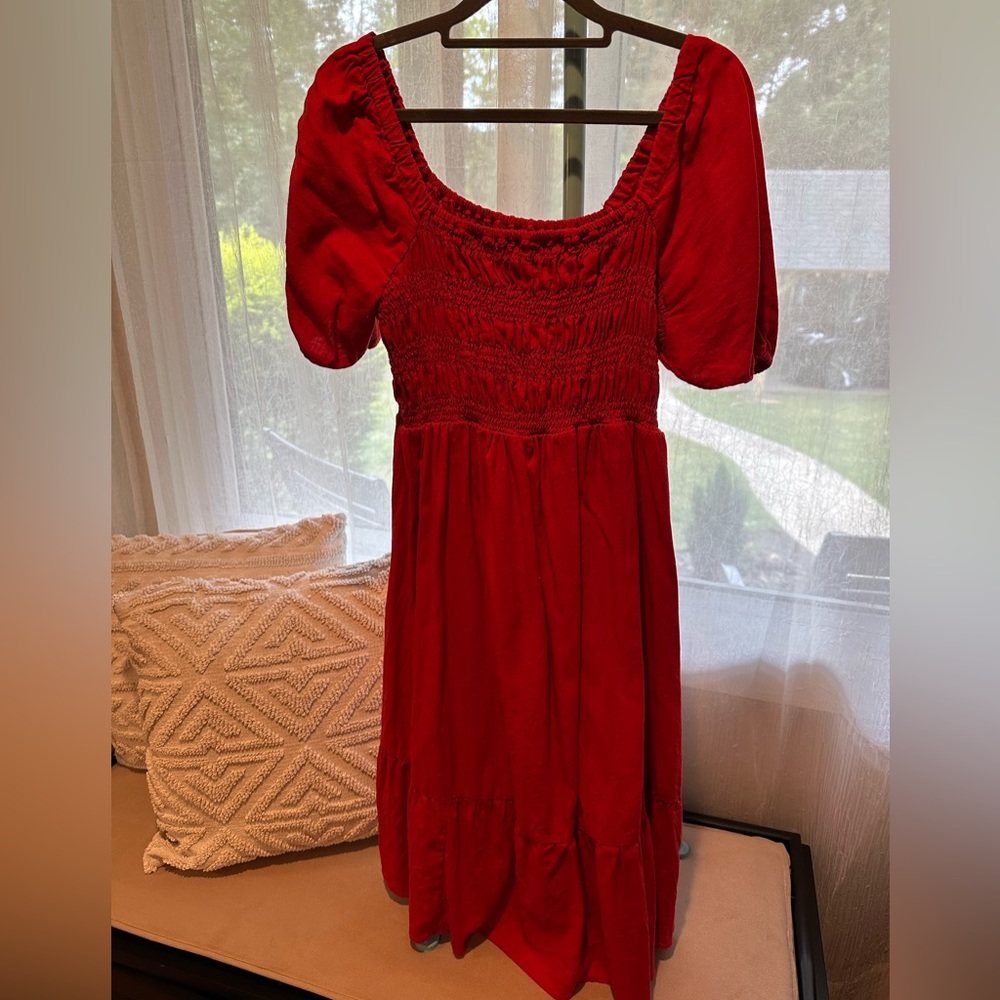 Red maternity sun dress (can be worn if prego or not!)
